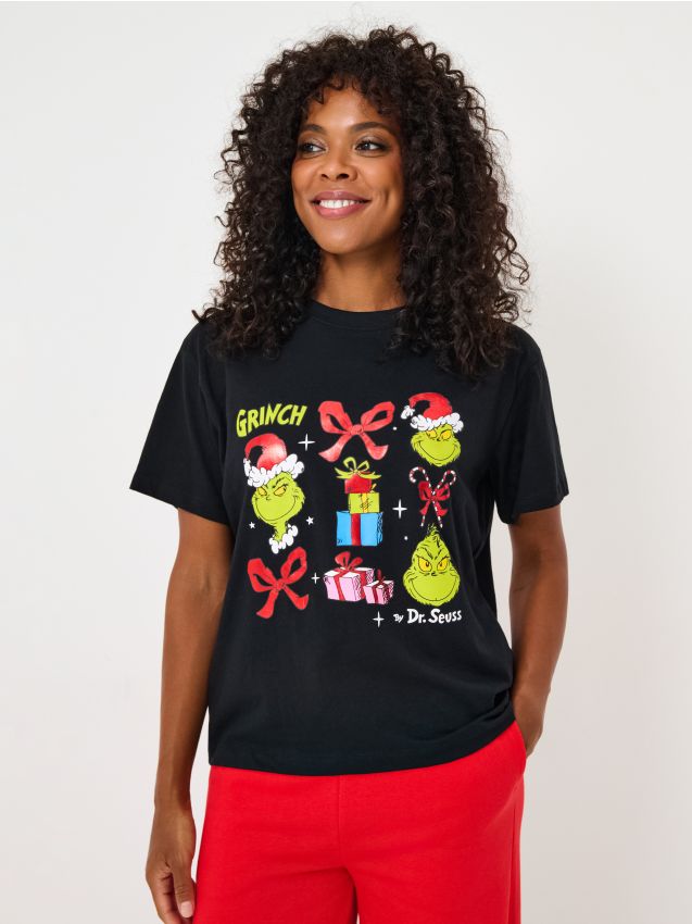 Sinsay - Tricou din bumbac cu imprimeu Grinch - negru