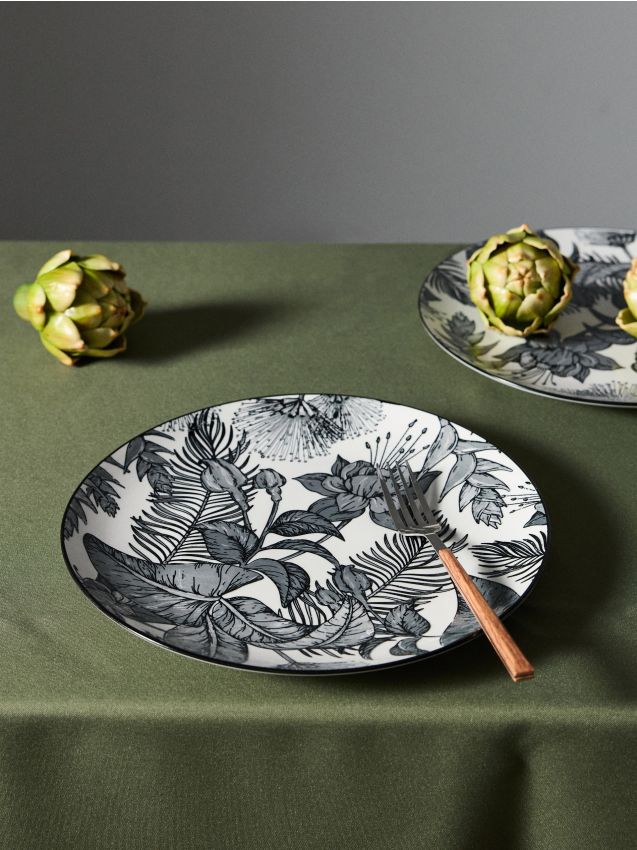 Sinsay - Farfurii ceramice cu motiv vegetal 2 pack - multicolor
