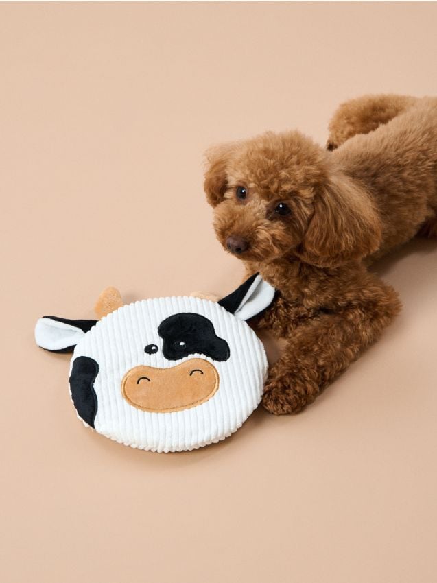 Sinsay - Jucărie pentru câini cu sunet, în formă de văcuță - alb