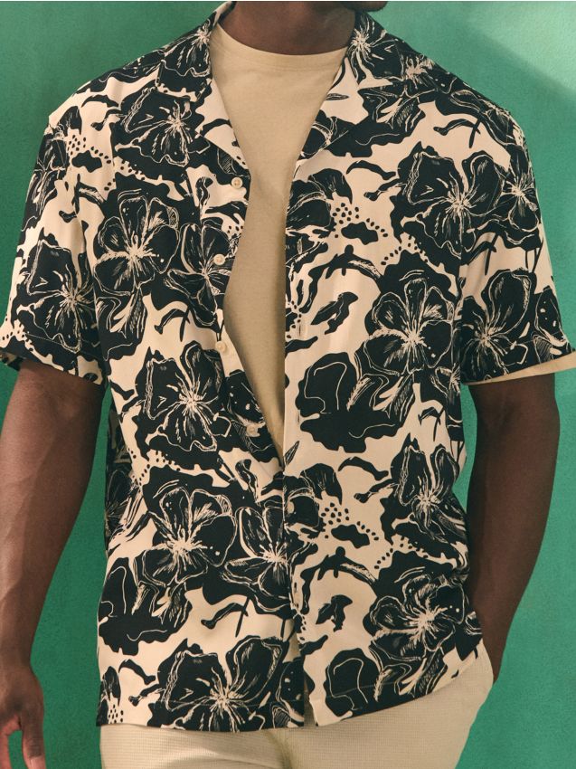 Sinsay - Koszula z wiskozy z motywem kwiatowym - kremowy