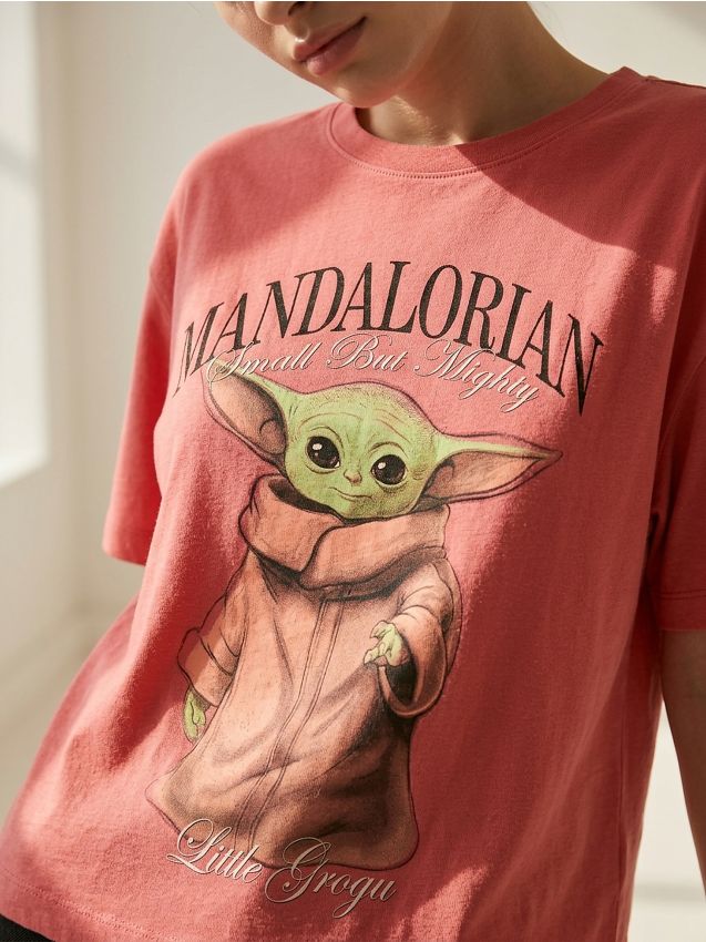 Sinsay - Tricou Star Wars Mandalorian, cu imprimeu - roșu-aprins