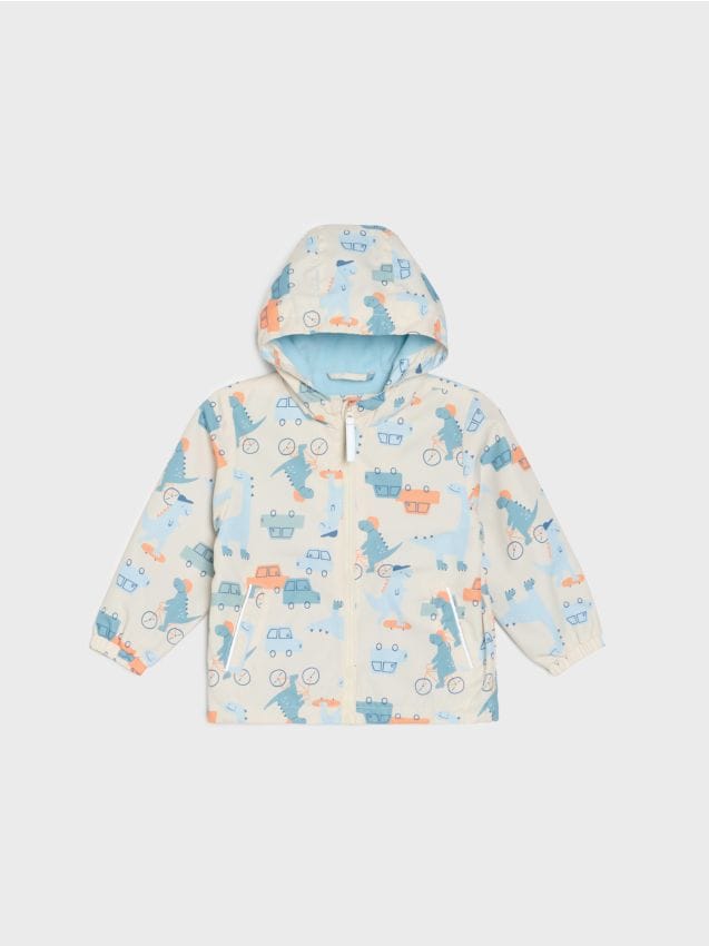 Sinsay - Lekka kurtka wiatrówka z kapturem - kremowy