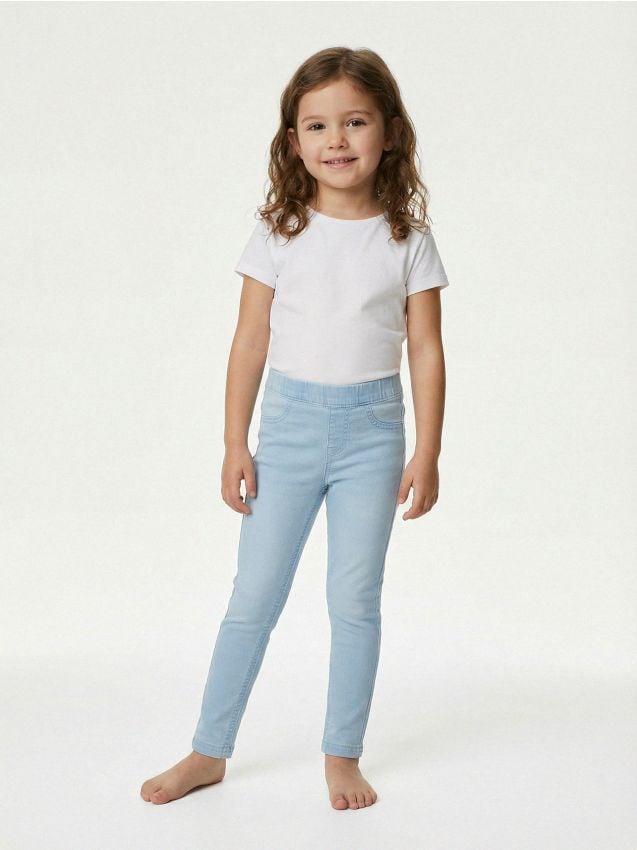 Sinsay - Jegginsy z efektem sprania - niebieski