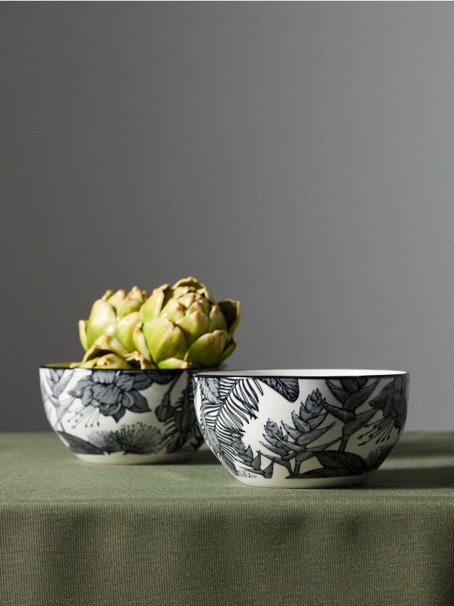Sinsay - Boluri ceramice cu motiv vegetal 2 pack - multicolor