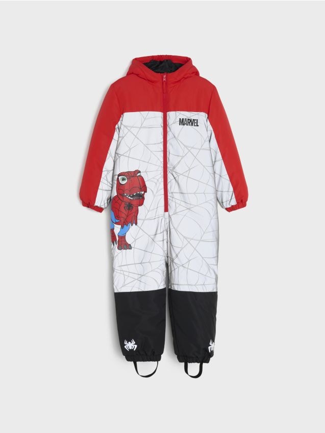 Sinsay - Pijama-salopetă cu glugă Spider-Man - roșu