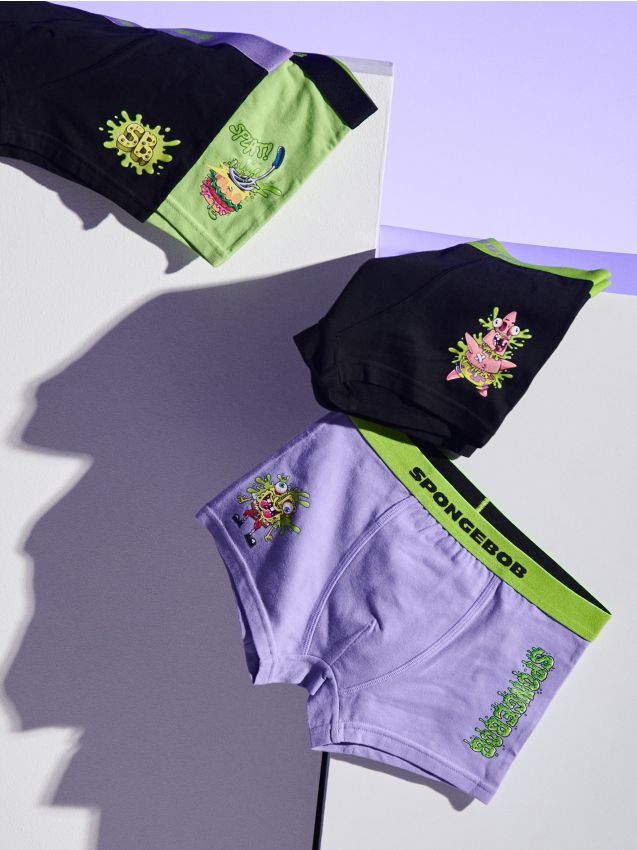 Sinsay - Boxeri din bumbac 4 pack SpongeBob - violet