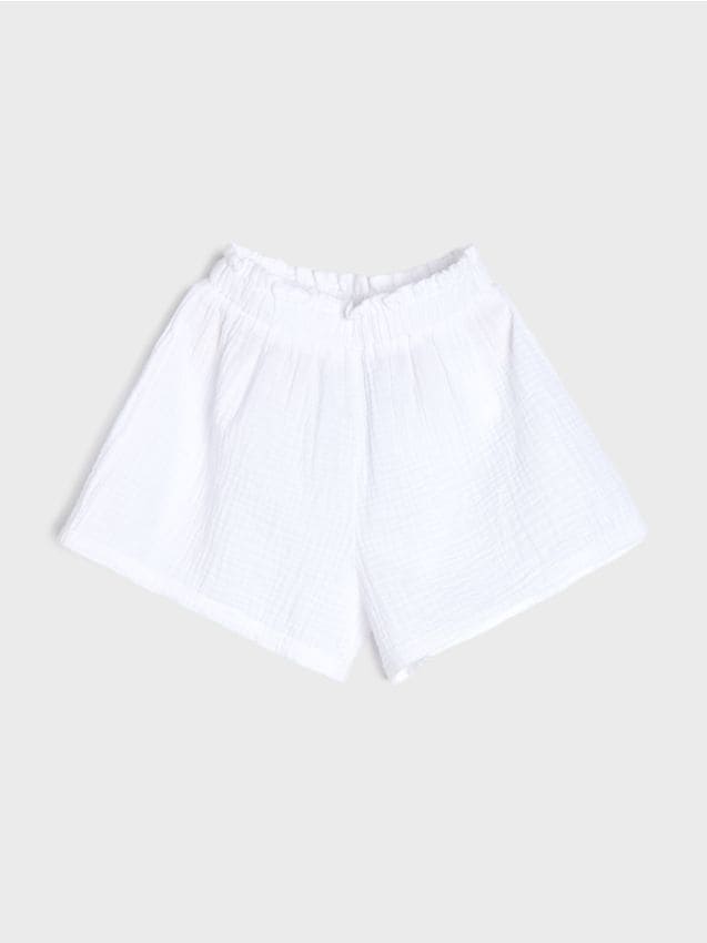 Sinsay - Șorturi din muselină de bumbac - alb