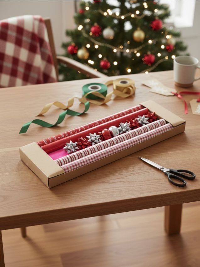 Sinsay - Set de hârtii de ambalaj și decorațiuni de Crăciun - multicolor