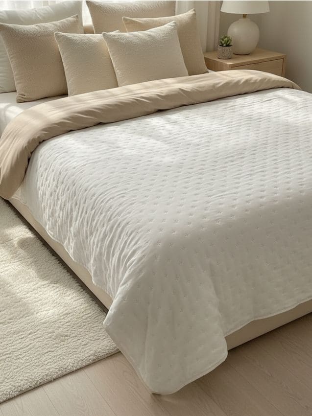 Sinsay - Cuvertură matlasată pentru pat - alb