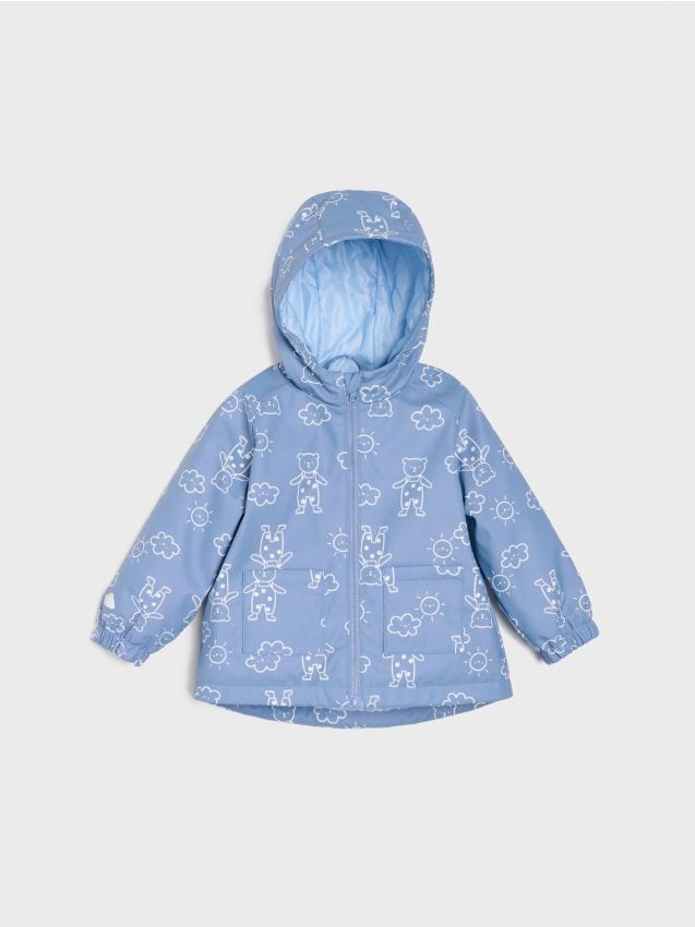 Sinsay - Kurtka wodoodporna softshell z kapturem z odblaskowymi elementami - mid blue