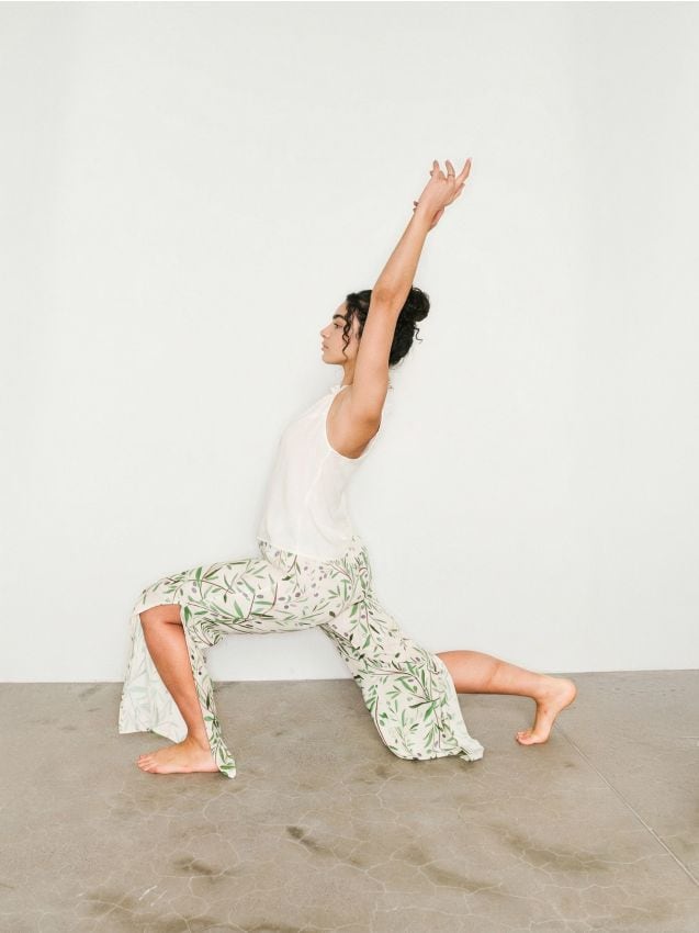 Sinsay - Wiskozowa piżama dwuczęściowa - kremowy