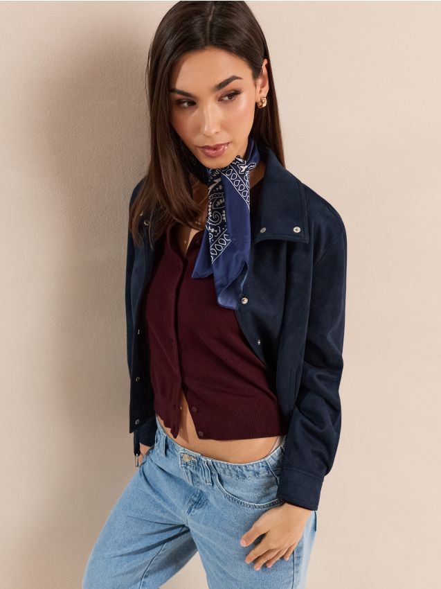 Sinsay - Cardigan cu adaos de viscoză - bordo
