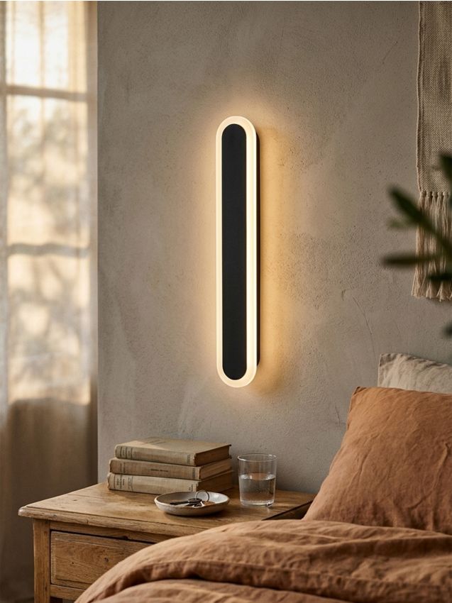 Lampada da parete LED lineare - nero