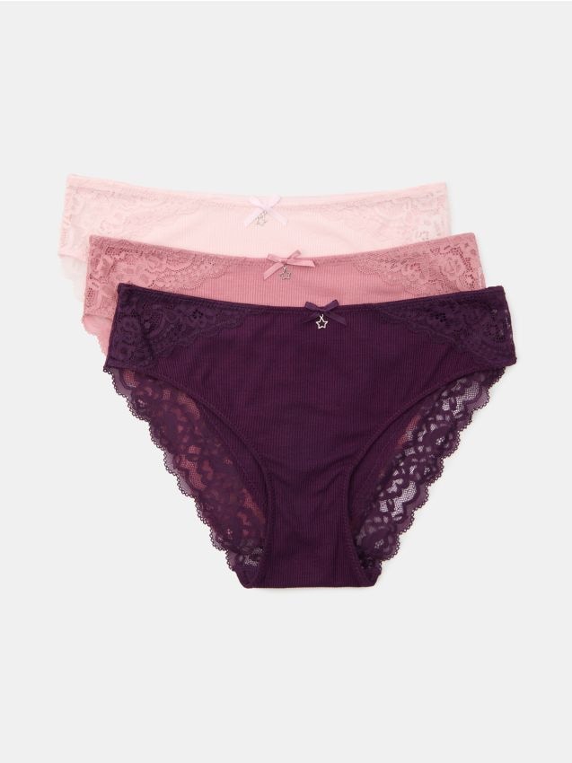 Sinsay - Chiloți cu viscoză 3 pack - multicolor