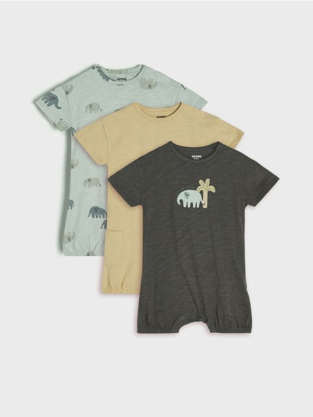 Sinsay - Set de 3 salopete - negru-antracit