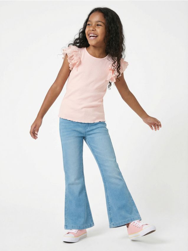 Sinsay - Blugi evazați - albastru