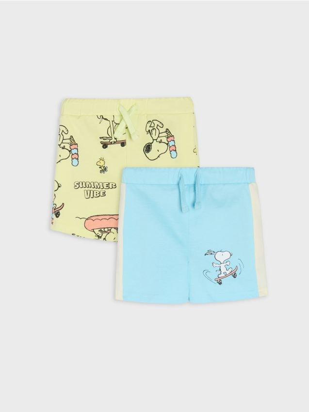 Sinsay - Set de 2 perechi de pantaloni scurți Peanuts - acvamarin