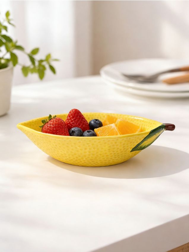 Sinsay - Bol pictat manual în formă de lămâie - galben