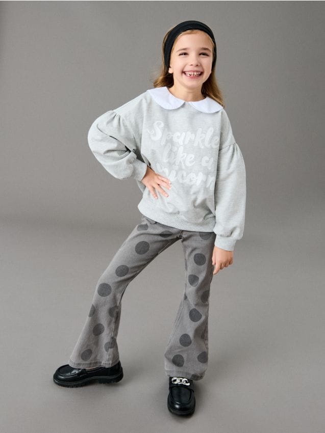 Sinsay - Pantaloni evazați - gri