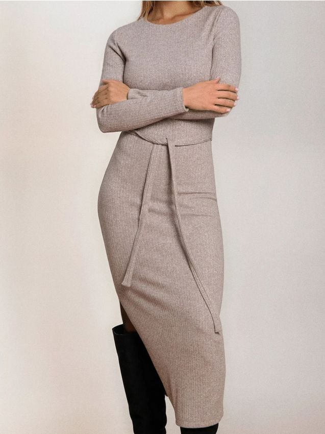 Sinsay - Teplákové šaty - béžová