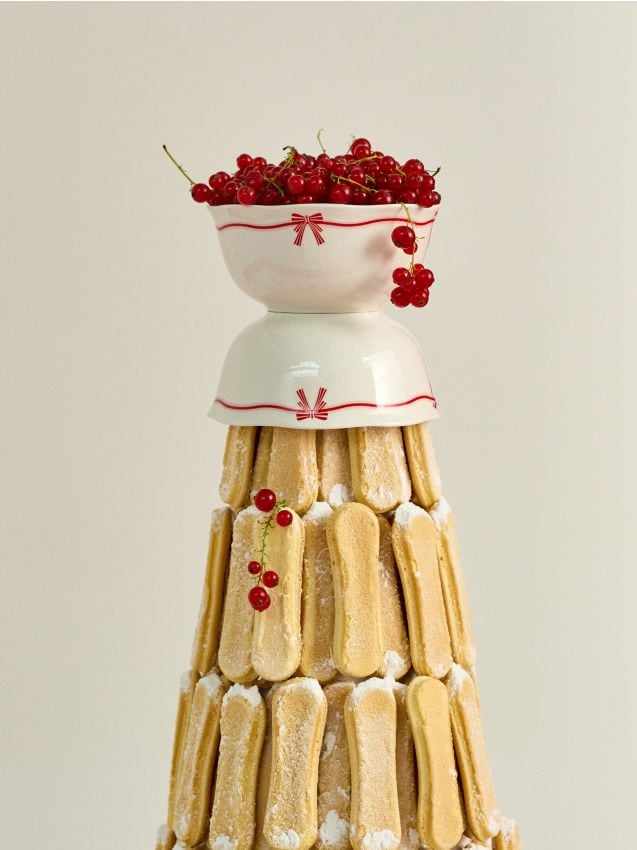 Sinsay - Vianočné keramické misky s motívom mašle, balenie 2 ks - červená