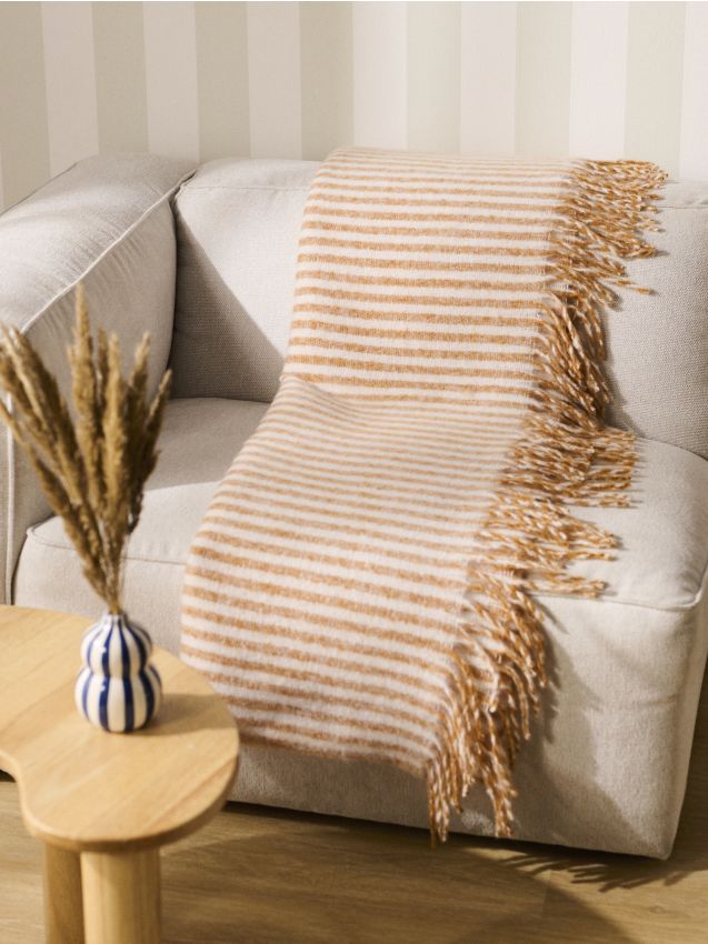 Sinsay - Pătură cu franjuri - arămiu