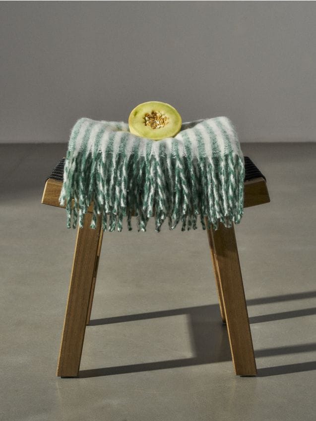 Sinsay - Pătură cu franjuri - albastru-verzui