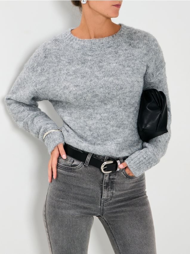Sinsay - Sveter s dlhými rukávmi - svetlošedá