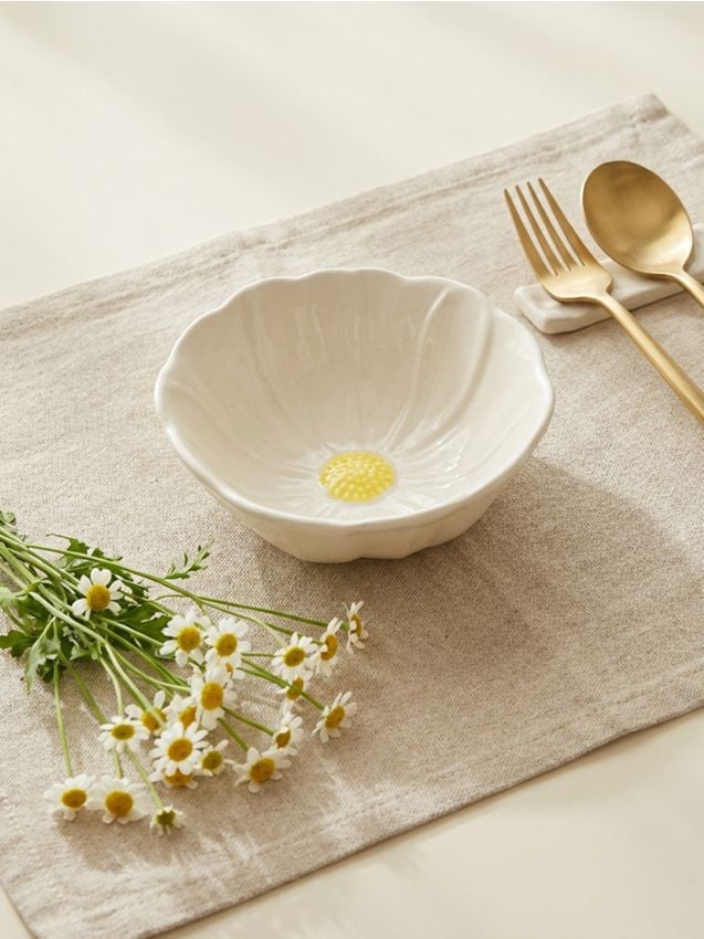 Sinsay - Bol ceramic în formă de floare - alb