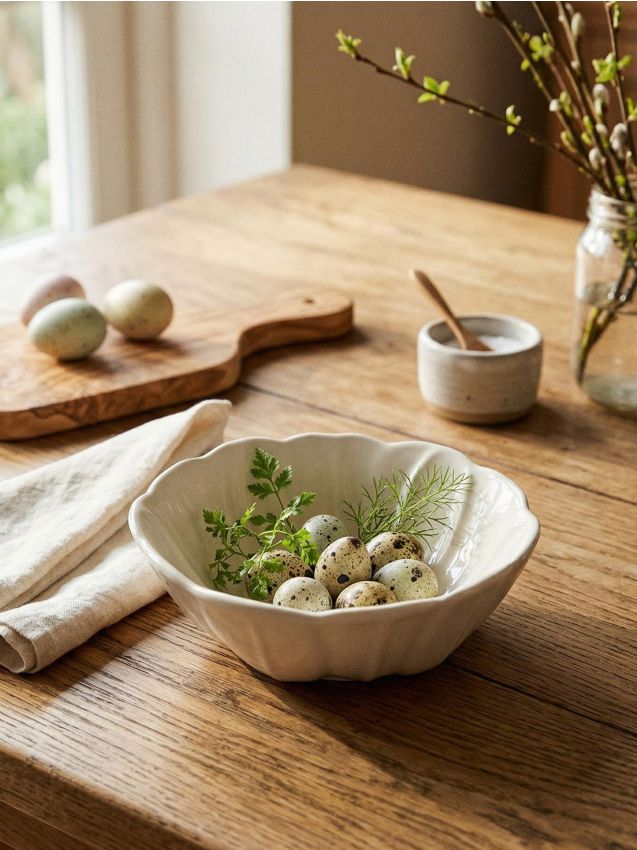 Sinsay - Bol ceramic în formă de floare - alb