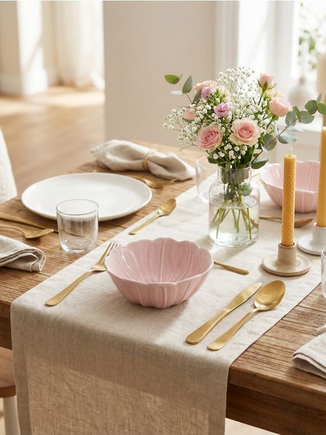 Sinsay - Bol ceramic în formă de floare - roz-pastel