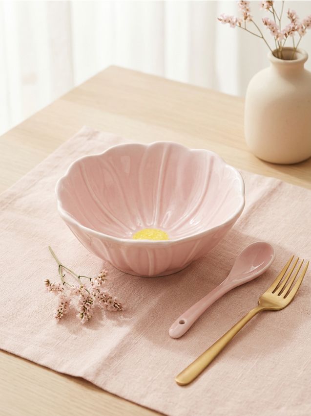 Sinsay - Bol ceramic în formă de floare - roz-pastel