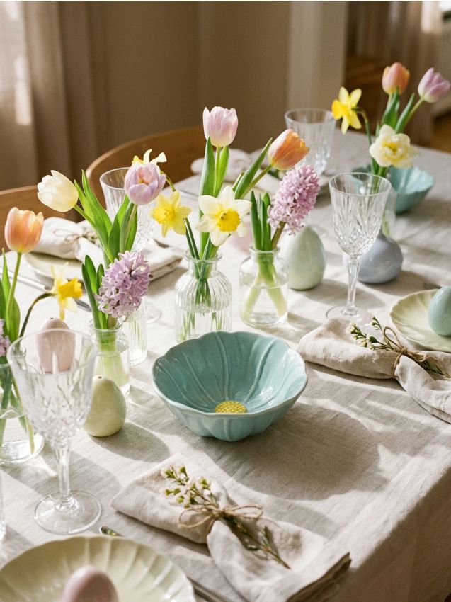 Sinsay - Bol ceramic în formă de floare - albastru-pal