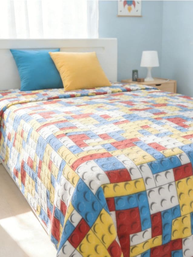 Sinsay - Cuvertură de pat cu motiv de cuburi - multicolor