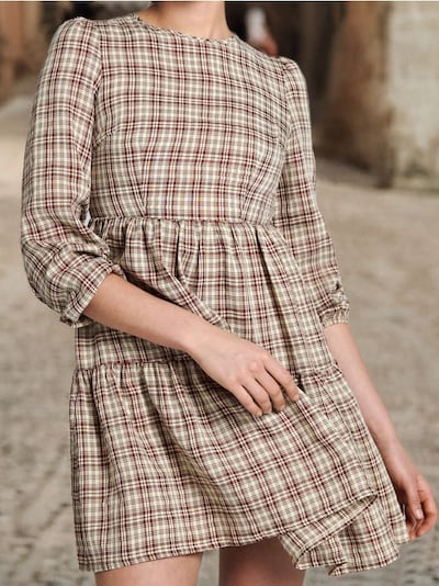 Sukienka mini w kratę