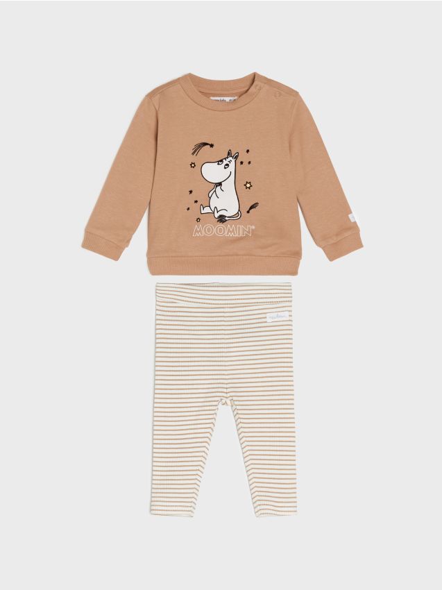 Sinsay - Compleu din jerseu The Moomins - bej