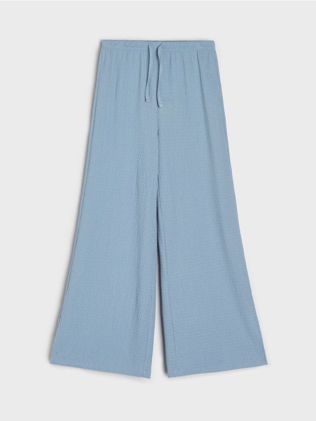 Sinsay - Pantaloni de trening cu crac larg - albastru-pal