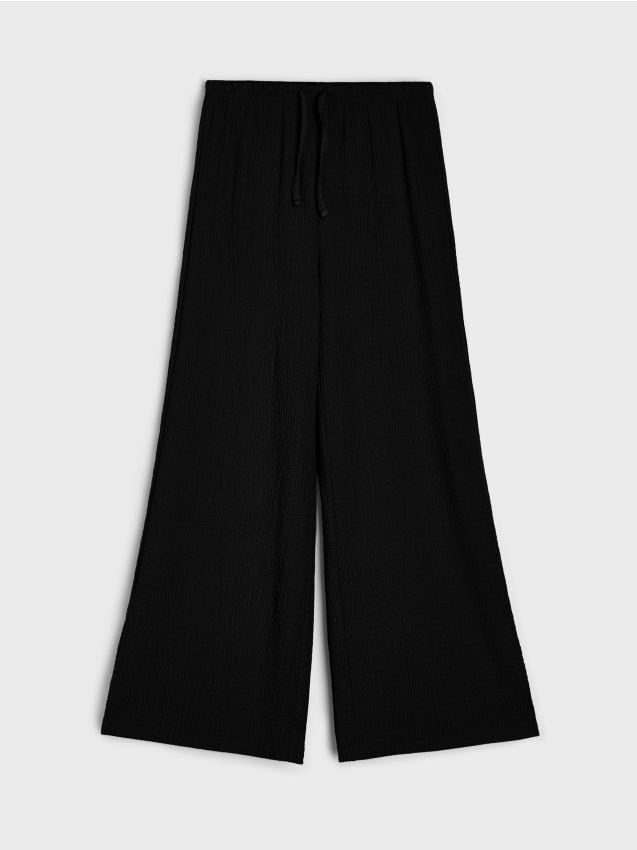 Sinsay - Pantaloni wide leg - negru