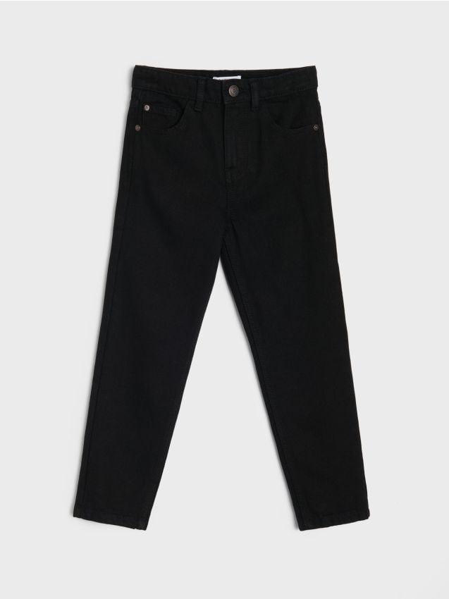 Sinsay - Blugi straight slim cu vâscoză - negru