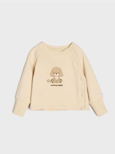 Bombažen pulover s potiskom