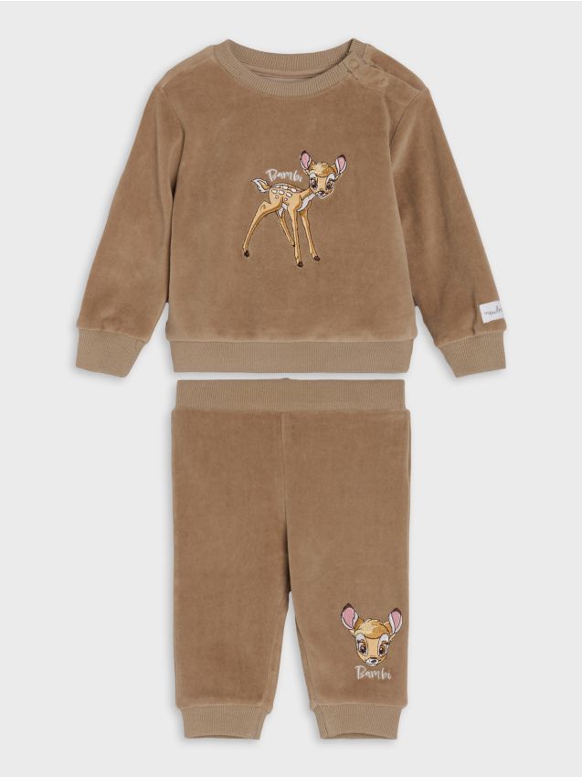 Sinsay - Set bluză și pantaloni sport Bambi - cacao-cu-lapte