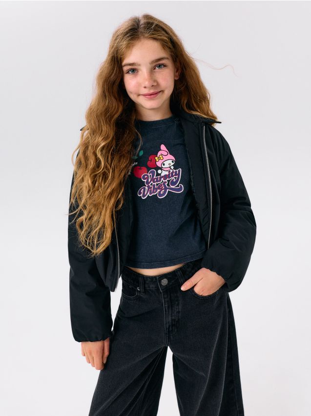 Sinsay - Tricou din bumbac cu efect de prespălare My Melody - bleumarin
