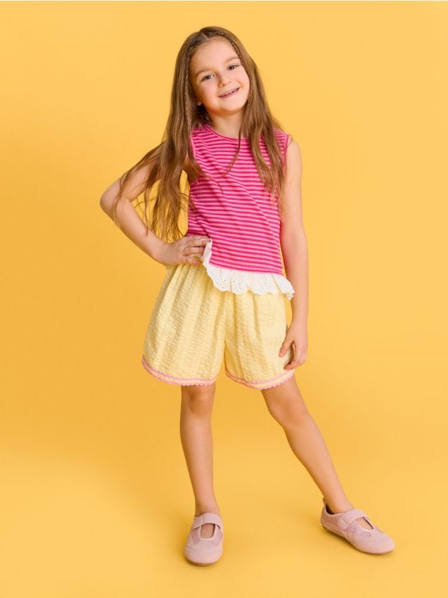 Sinsay - Pantaloni scurți din bumbac, croi lejer - multicolor