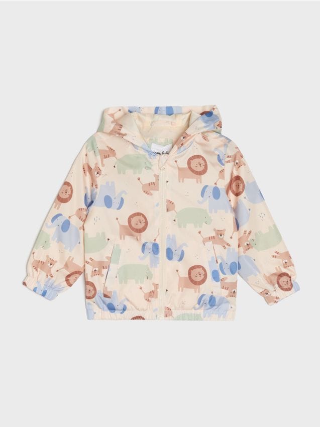 Sinsay - Jachetă ușoară windbreaker cu glugă - crem