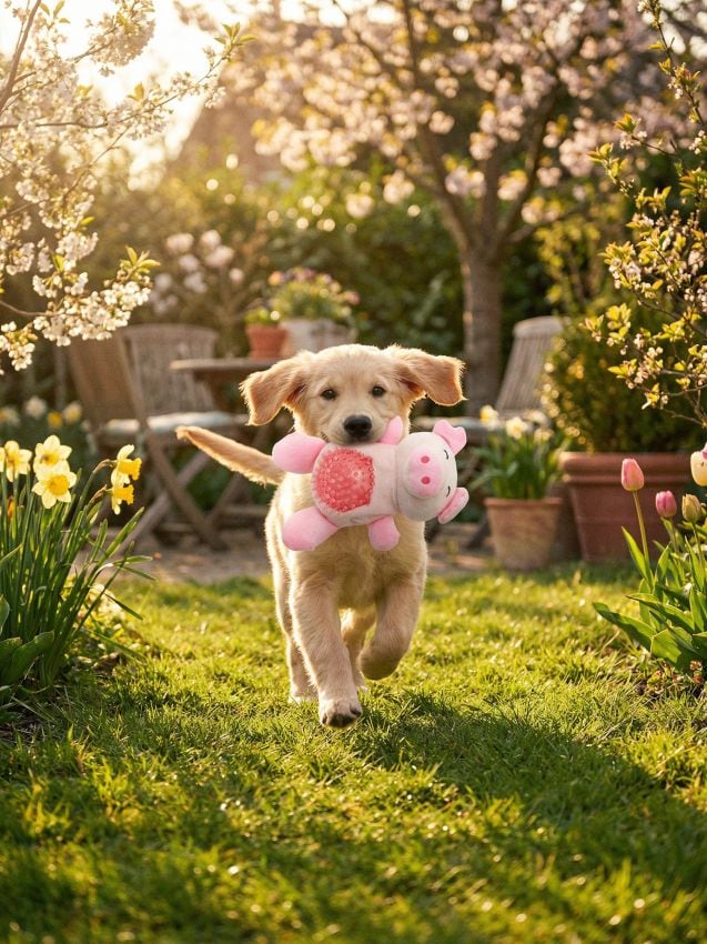 Sinsay - Jucărie de pluș pentru câine cu minge în interior - roz-pastel