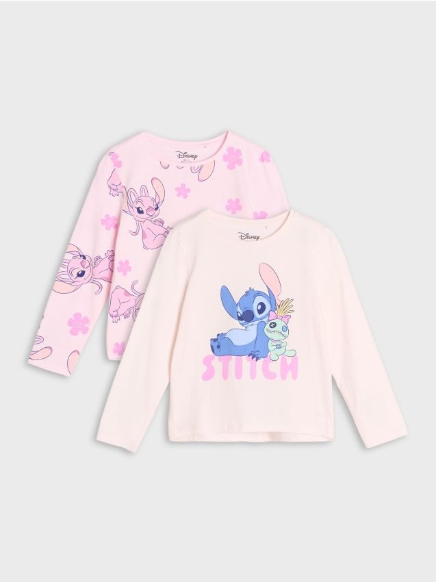 Set de 2 tricouri cu mânecă lungă Stitch - SINSAY