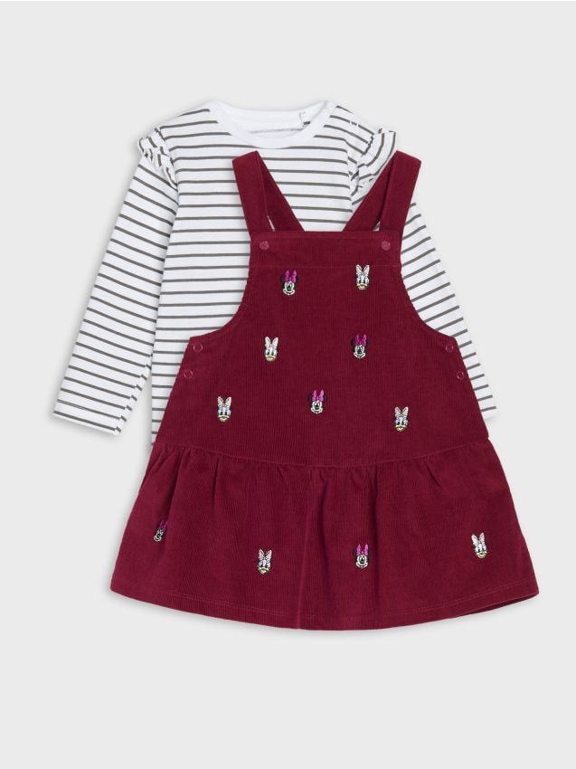 Žametna obleka s kratko majico Minnie Mouse - SINSAY