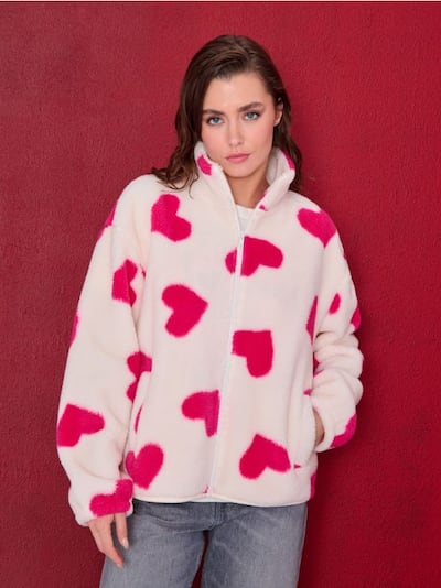 Толстовка sherpa з коміром та блискавкою