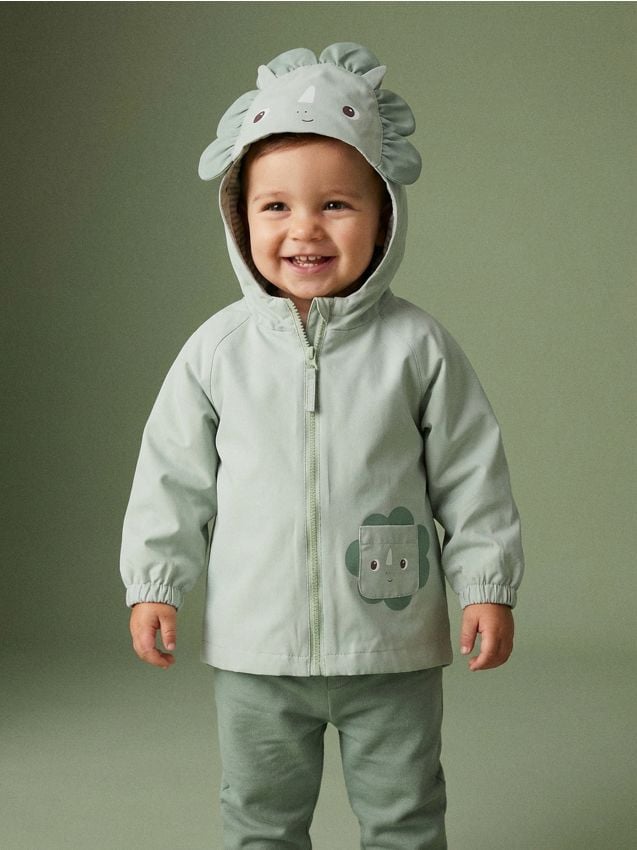 Sinsay - Jachetă ușoară windbreaker cu glugă - galben-muștar