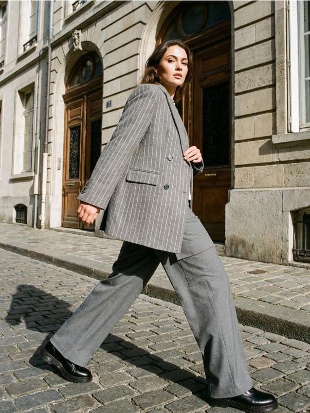 Sinsay - Pantaloni wide leg - gri deschis